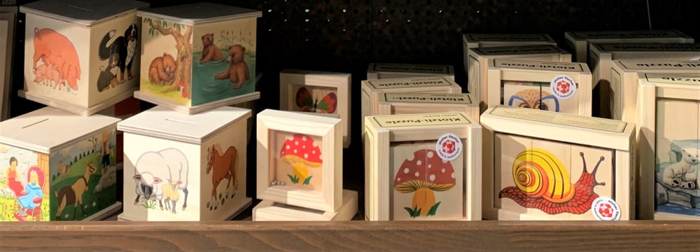 Holzspiele von Atelier Fischer im Zooshop.