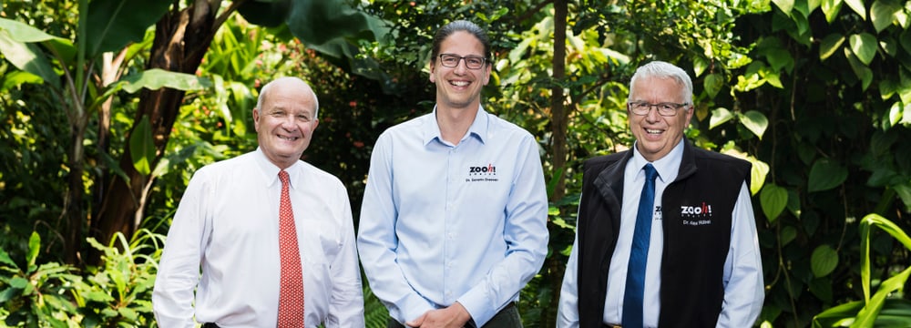 (v.l.) Zoo-Verwaltungsratspräsident Martin Naville, designierter Zoodirektor Dr. Severin Dressen, amtierender Zoodirektor Dr. Alex Rübel.