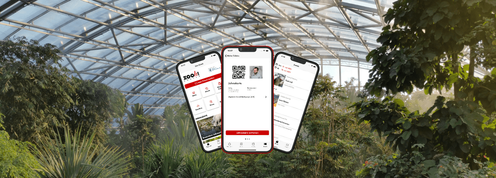 Headerbild mit Screenshots der Zoo-App Version 6.0.0, Fokus auf der Jahreskarte.