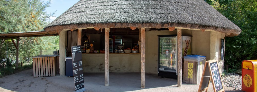 Afrika-Kiosk im Zoo Zürich.