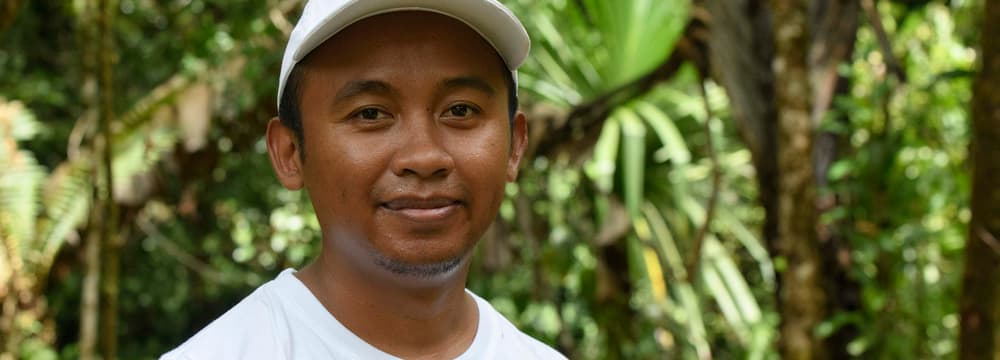 Conservation Fellow James Mamisoa Rafanoharana, Amphibien-Spezialist der WCS Madagascar.