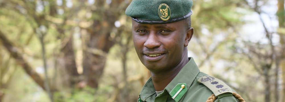 Conservation Fellow Edward Ndiritu, Leiter der Anti-Wilderei-Einheit im Lewa Wildlife Conservancy.