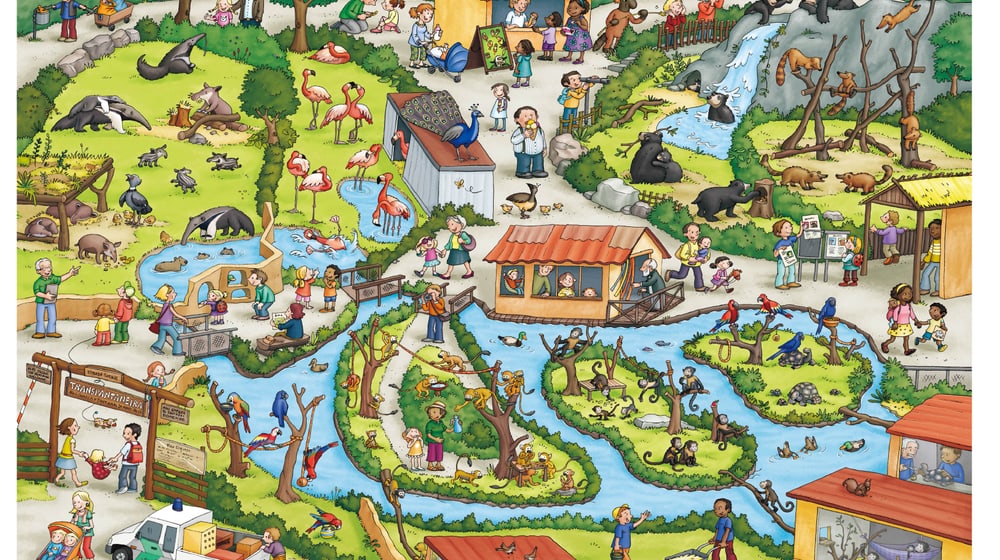 Die Anlage «Pantanal» aus dem Zoo Zürich Wimmelbuch