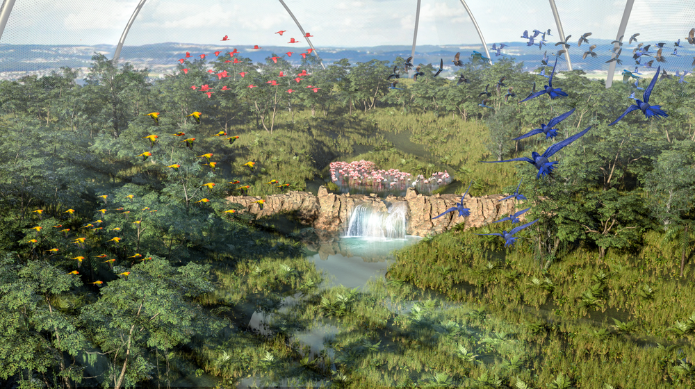 Rendering der geplanten Pantanal Voliere im Zoo Zürich