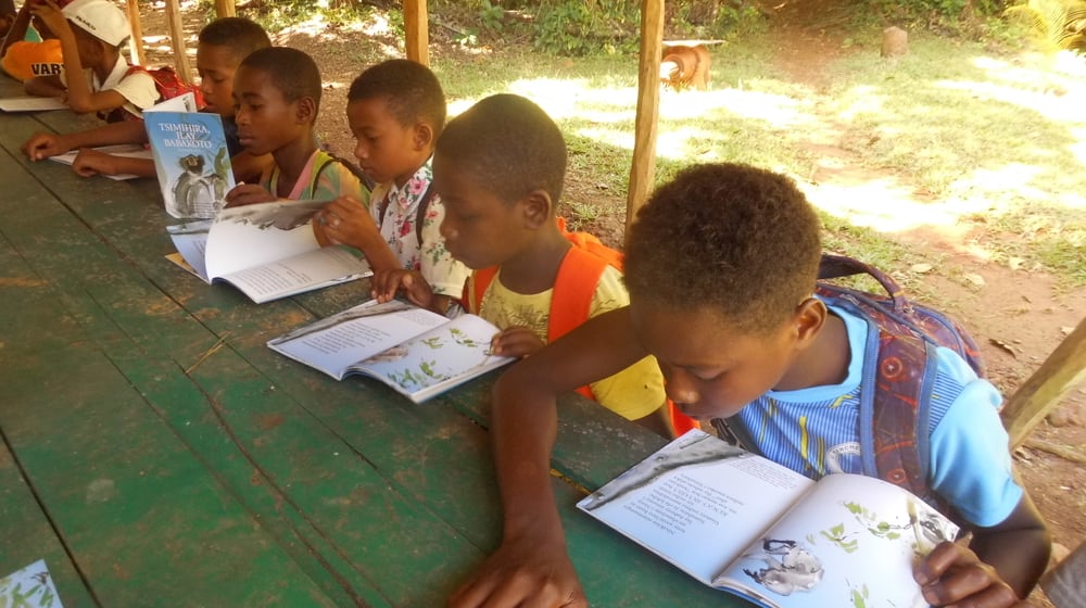Saturday School student reading session.