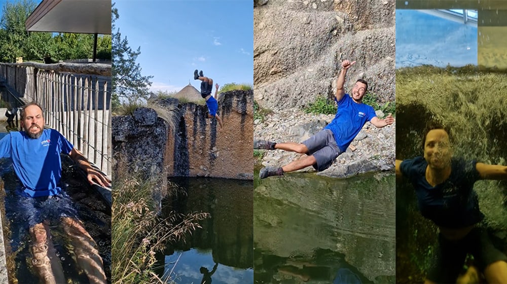 Bildcollage mit Sprungbildern der Teichchallenge 2022.