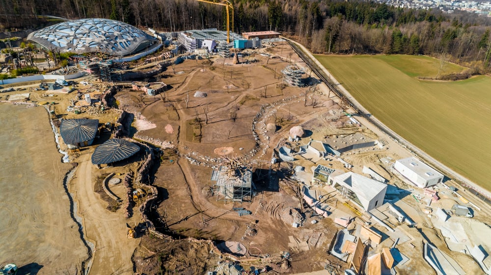 Luftaufnahme Baustelle Lewa Savanne.
