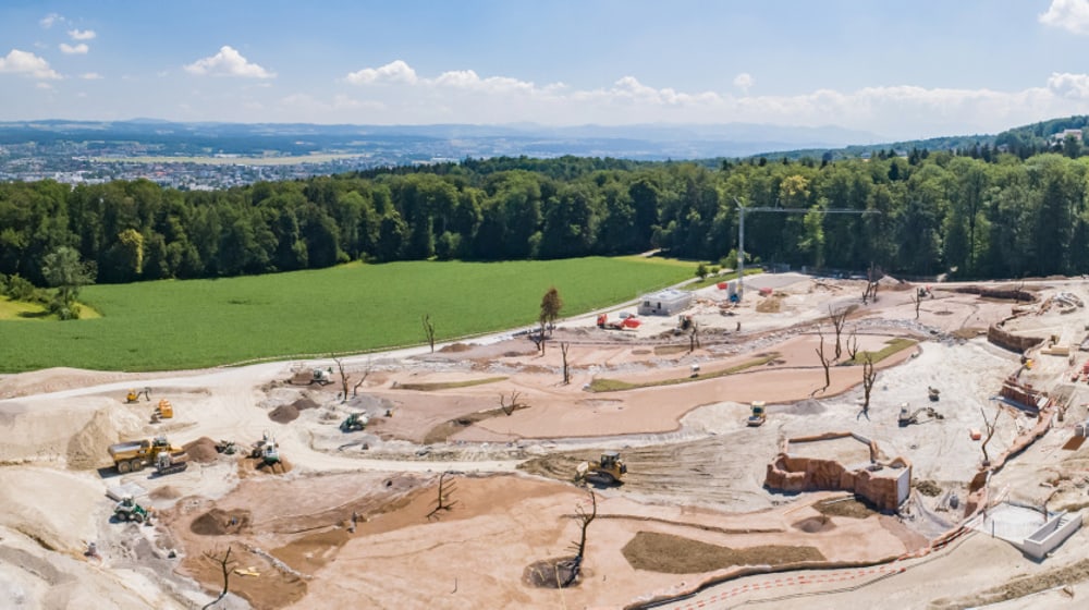 Luftaufnahme Baustelle Lewa Savanne.