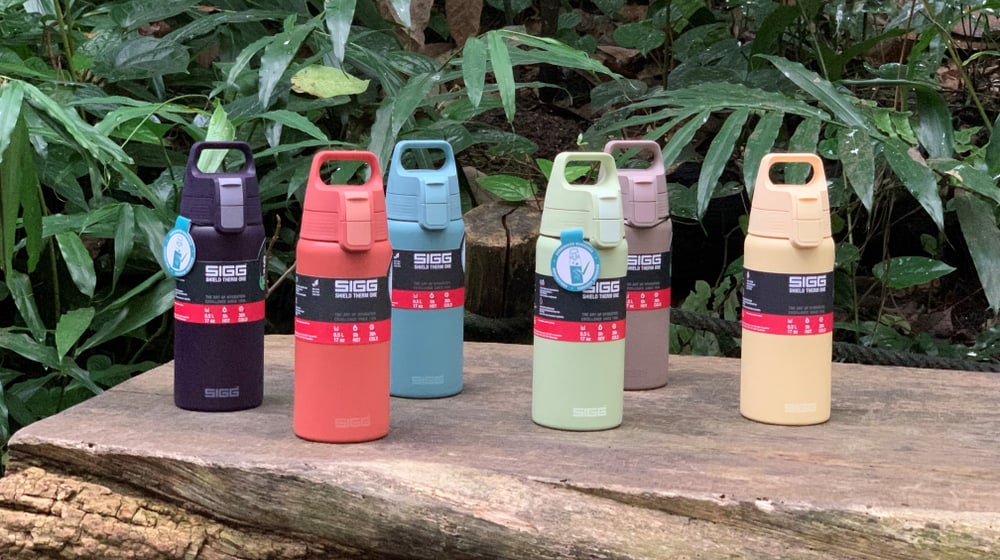 Trinkflaschen «Shield Therm One» von Sigg im Masoala Regenwald des Zoo Zürich.