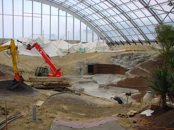 Baustelle des Masoala Regenwalds im Zoo Zürich.