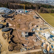 Luftaufnahme Baustelle Lewa Savanne.