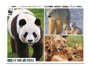 aambassador WWF Säugetiere Puzzle 3 x 1000 Teile
