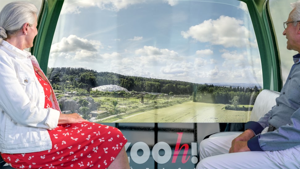 Visualisierung der Zooseilbahn.