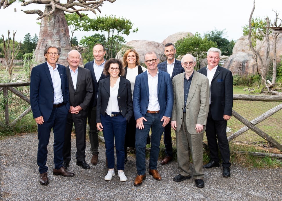 Verwaltungsrat Zoo Zürich AG: (v.l.) Dr. Thomas Heiniger, Martin Naville, Mark Jacob, Nadine Balkanyi-Nordmann, Monika Walser, Raphael Golta, Daniel Schmucki, Prof. Dr. Lukas Keller, Martin Farner.