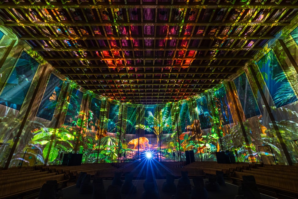 Bild des Pixelzoos in der Kirche auf der Egg in Zürich.