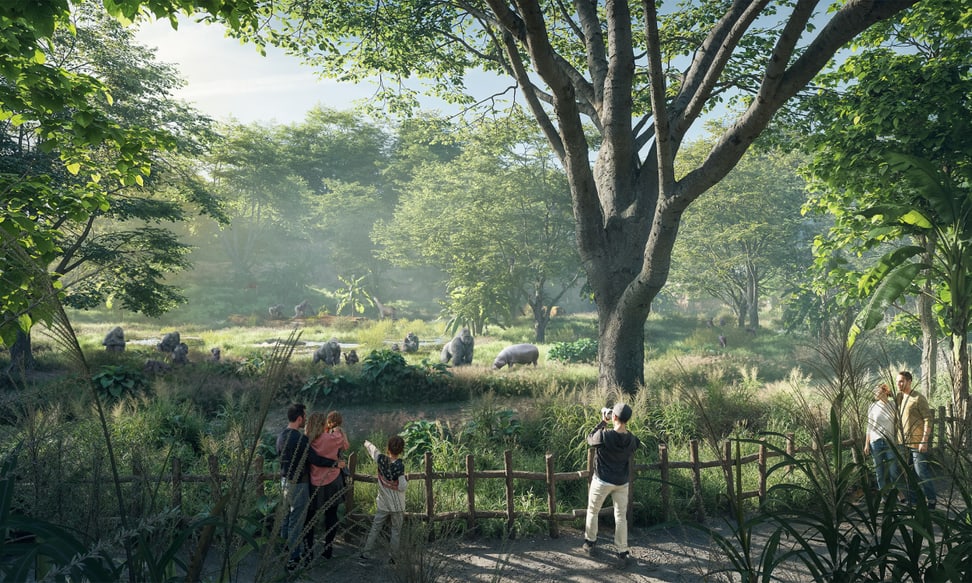 Rendering zum Bauprojekt Ndoki Wald, Stand März 2025.