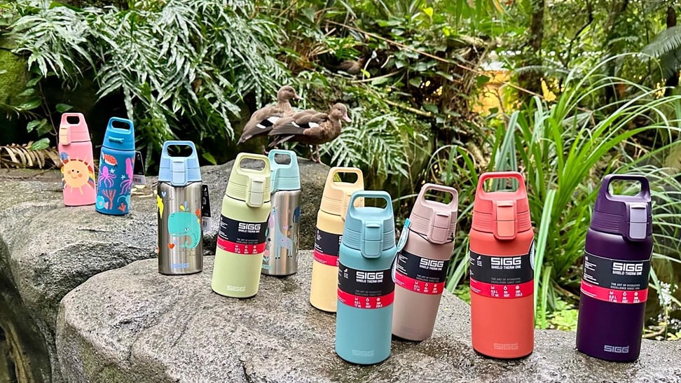 Trinkflaschen «Shield Therm One» von Sigg im Masoala Regenwald des Zoo Zürich.