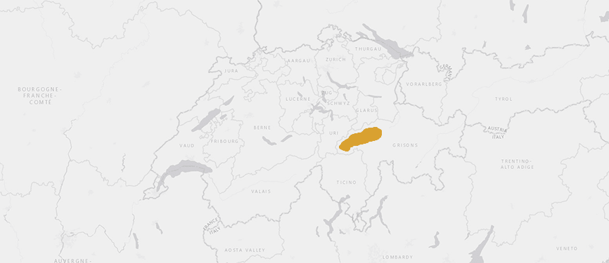 Verbreitungskarte Bündner Oberländer Schaf