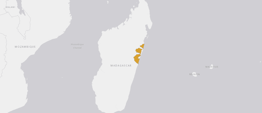Répartition Poisson arc-en-ciel de Madagascar