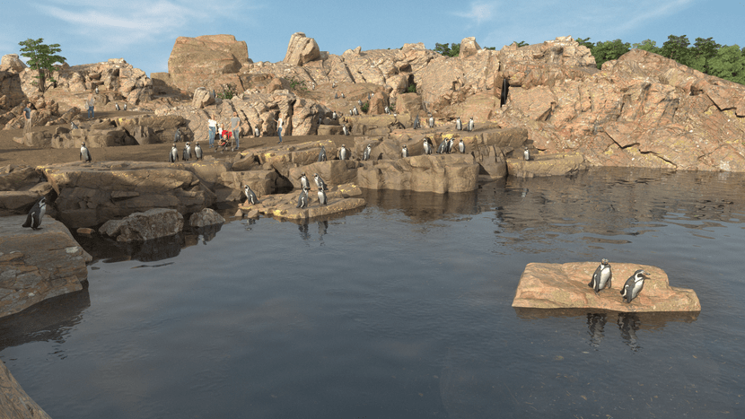 Rendering der Meeresküste Pinguine im Zoo Zürich