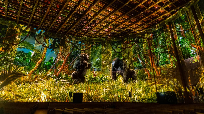 Bild des Pixelzoos in der Kirche auf der Egg in Zürich.