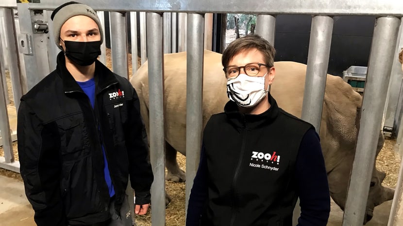 Aufnahmen zum Podcast Lewa Savanne mit Nicole Schnyder und Jonas Haller