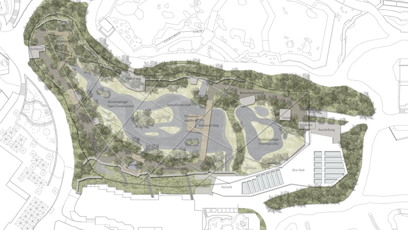 Bauplan Pantanal Voliere im Zoo Zürich