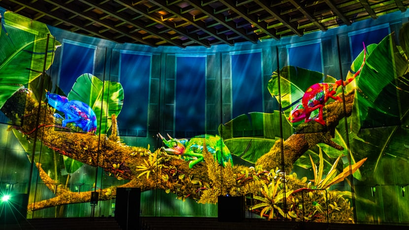 Bild des Pixelzoos in der Kirche auf der Egg in Zürich.