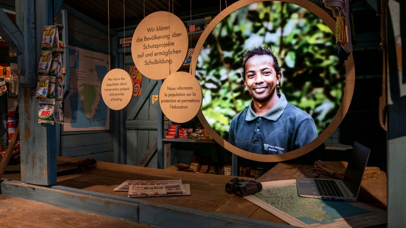 Ausstellung im neuen Naturschutzzentrum des Zoo Zürich.